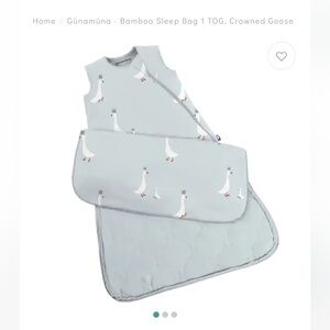 New Günamüna - Bamboo Sleep Bag 1 TOG, Crowned Goose 24-36M